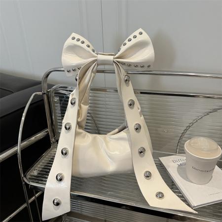 FA47466# 时尚铆钉腋下包包女式新款高级感百搭单肩包小众蝴蝶结手提包 女包批发包包批发货源