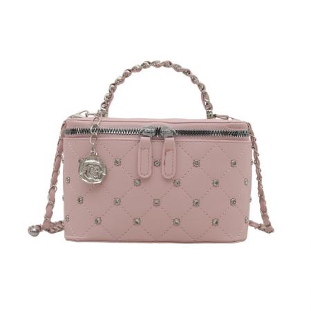 FA47469# 跨境韩版小香风菱格链条手提盒子包新款高级感时尚单肩斜挎包 女包批发包包批发货源