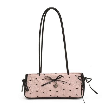 FA47470# 跨境小众腋下包包女新款潮时尚蝴蝶结泡泡纱手提包可爱手提包 女包批发包包批发货源