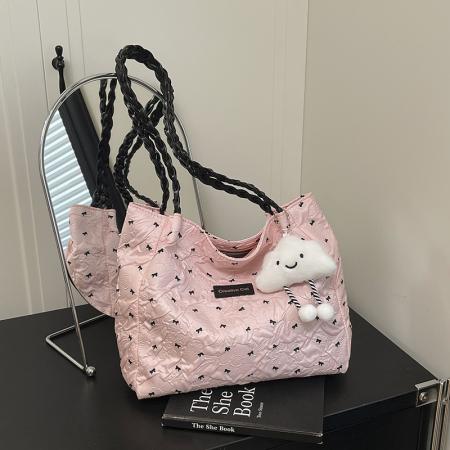 FA47472# 跨境时尚蝴蝶结褶皱大容量腋下包女新款休闲简约通勤单肩包潮 女包批发包包批发货源