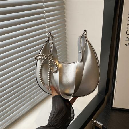 FA47474# 时尚流行纯色大容量新款夏季时尚蝴蝶结通勤单肩腋下饺子包女 女包批发包包批发货源