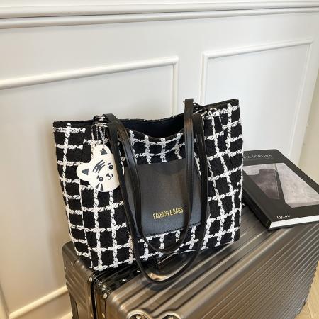 FA47483# 跨境格子大包包女士新款韩版时尚休闲简约托特包大容量单肩包 女包批发包包批发货源