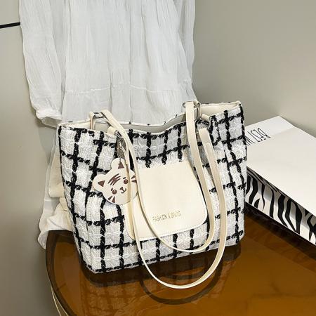 FA47483# 跨境格子大包包女士新款韩版时尚休闲简约托特包大容量单肩包 女包批发包包批发货源