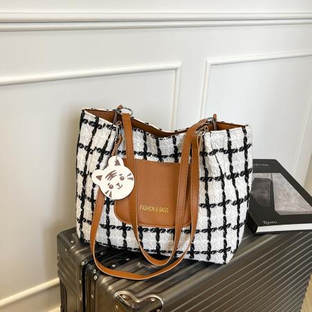 FA47483# 跨境格子大包包女士新款韩版时尚休闲简约托特包大容量单肩包 女包批发包包批发货源