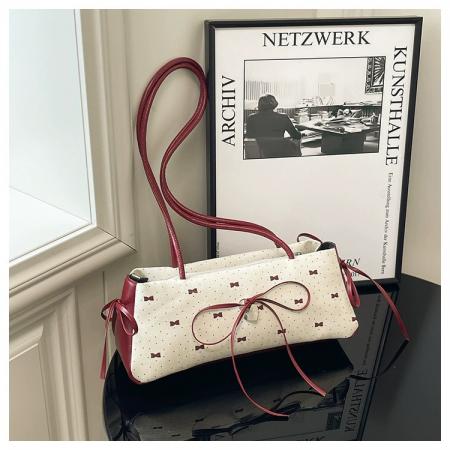 FA47484# 韩版高颜值蝴蝶结包女新款单肩腋下包时尚波点休闲手拎小包女 女包批发包包批发货源