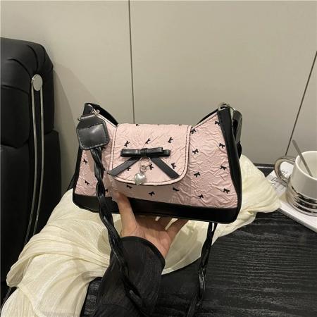 FA47485# 小众设计蝴蝶结腋下包女新款时尚休闲单肩斜挎包甜美法棍包潮 女包批发包包批发货源