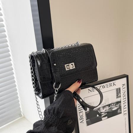 FA47486# 跨境新款潮质感l荔枝纹链条小方包百搭通勤时尚单肩斜挎包包 女包批发包包批发货源