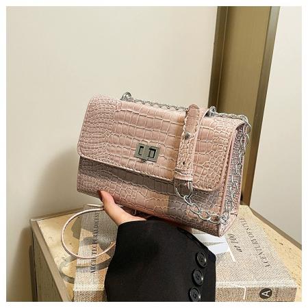 FA47486# 跨境新款潮质感l荔枝纹链条小方包百搭通勤时尚单肩斜挎包包 女包批发包包批发货源