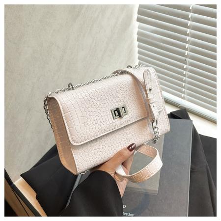 FA47486# 跨境新款潮质感l荔枝纹链条小方包百搭通勤时尚单肩斜挎包包 女包批发包包批发货源