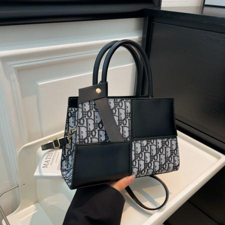 FA47490# 跨境新款撞色手提包女士洋气潮流质感百搭单肩斜挎小方包 女包批发包包批发货源