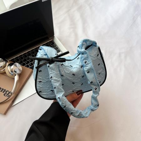 FA47494# 跨境小清新蝴蝶结单肩腋下包包女式潮新款甜美褶皱手提单肩包 女包批发包包批发货源