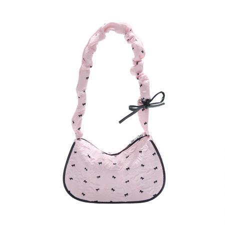 FA47494# 跨境小清新蝴蝶结单肩腋下包包女式潮新款甜美褶皱手提单肩包 女包批发包包批发货源