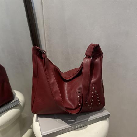 FA47499# 跨境风潮铆钉女士包早秋时尚大包简约女包斜跨单肩腋下包 女包批发包包批发货源