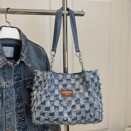 FA47500# 牛仔布托特包包女新款手提大容量时尚单肩包流行通勤大包 女包批发包包批发货源