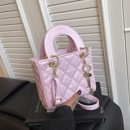 FA47510# 新款潮菱格绣线单肩包女质感女士手提斜挎休闲洋气小方包 女包批发包包批发货源