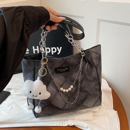 FA47511# 跨境复古菱格女包新款时尚托特包学生上课大容量腋下单肩包潮 女包批发包包批发货源