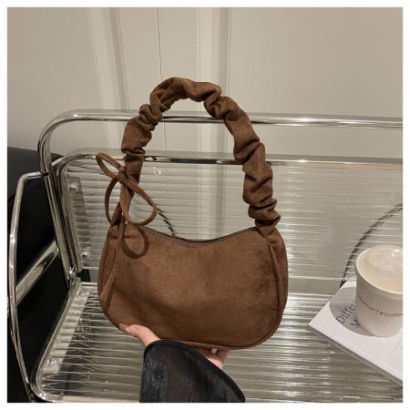 FA47513# 跨境斜挎包女士新款简约时尚大容量腋下包高级感皱单肩包 女包批发包包批发货源