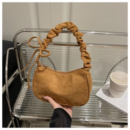 FA47513# 跨境斜挎包女士新款简约时尚大容量腋下包高级感皱单肩包 女包批发包包批发货源