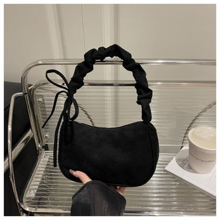 FA47513# 跨境斜挎包女士新款简约时尚大容量腋下包高级感皱单肩包 女包批发包包批发货源