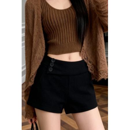 FA47537# 呢料a字短裤女秋冬加厚超火的裤子显瘦休闲靴裤毛呢辣妹热裤  服裝批發女裝批發服飾貨源