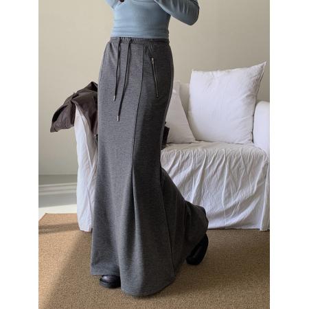 FA47554# 新款拉链口袋显瘦坠感后开衩鱼尾半身长裙  服裝批發女裝批發服飾貨源