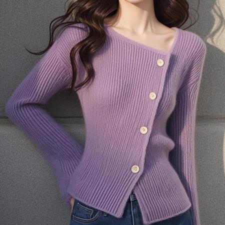 FA47579# 时尚百搭绝美紫色长袖毛衣针织打底衫女秋季款独特高级感好看小衫  服裝批發女裝批發服飾貨源