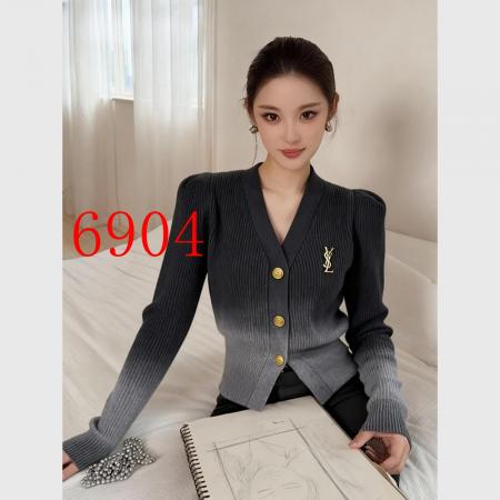 FA47583# 灰色渐变针织衫女秋冬高端设计感轻熟气质独特漂亮巨好看掐腰上衣  服裝批發女裝批發服飾貨源