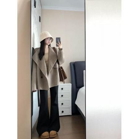 FA47603# 韩系毛呢子大衣女新款小个子宽松毛呢外套气质秋冬款慵懒风  服裝批發女裝批發服飾貨源
