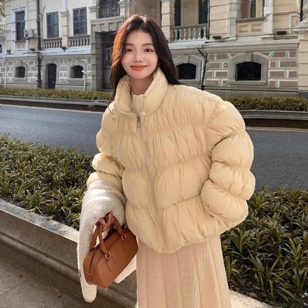 FA47608# 云朵泡芙抽褶棉服女冬新款设计感超好看面包服外套  服裝批發女裝批發服飾貨源