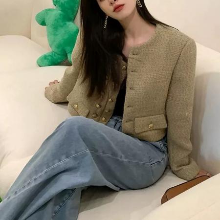 FA47612# 千金风小香风短款外套女秋冬装爆款小个子气质高级感韩系名媛  服裝批發女裝批發服飾貨源