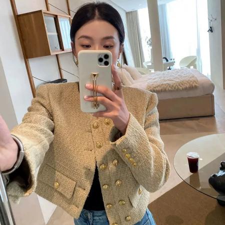 FA47612# 千金风小香风短款外套女秋冬装爆款小个子气质高级感韩系名媛  服裝批發女裝批發服飾貨源