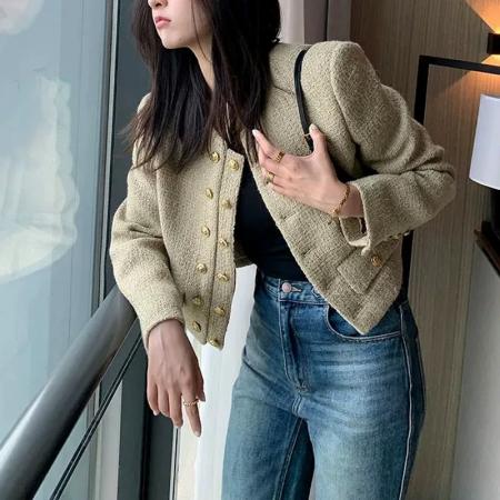 FA47612# 千金风小香风短款外套女秋冬装爆款小个子气质高级感韩系名媛  服裝批發女裝批發服飾貨源