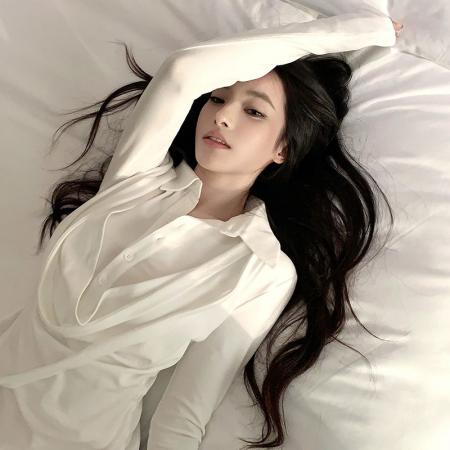 FA47622# 人棉秋荡领拼接假两件修身长袖T恤衬衫女设计感气质上衣  服裝批發女裝批發服飾貨源