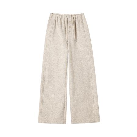 FA47634# 新款秋冬加绒羊绒裤弯刀裤女休闲裤羊毛阔腿慵懒糯米裤女  服裝批發女裝批發服飾貨源