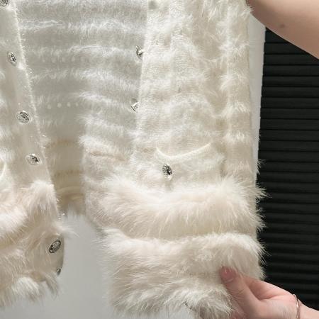 FA47637# 高级感袖子毛毛秋冬重工亮丝宽松显瘦长袖针织衫  服裝批發女裝批發服飾貨源