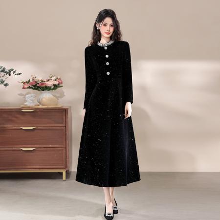 FA47730# 十三行品质精致亮闪闪名媛连衣裙年会晚宴重要场合礼服长裙  服裝批發女裝批發服飾貨源