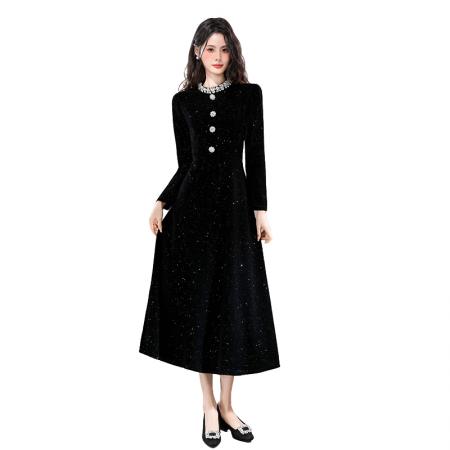 FA47730# 十三行品质精致亮闪闪名媛连衣裙年会晚宴重要场合礼服长裙  服裝批發女裝批發服飾貨源