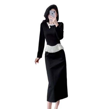 FA47737# 十三行品质法式复古高级感套装圆领设计感上衣半身裙两件套  服裝批發女裝批發服飾貨源