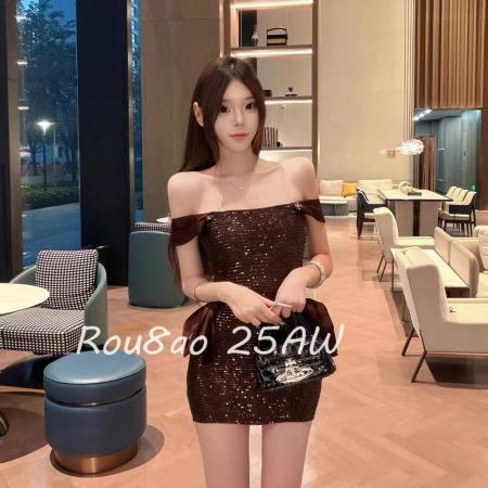 重工亮闪闪吊带连衣裙女装秋季收腰修身亮片裙子辣妹性感包臀短裙  服裝批發女裝批發服飾貨源