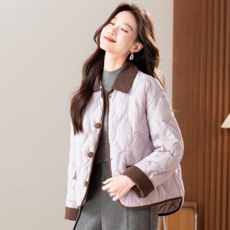 冬季新款衬衫式羽绒服宽松翻领  服裝批發女裝批發服飾貨源