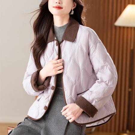 冬季新款衬衫式羽绒服宽松翻领  服裝批發女裝批發服飾貨源