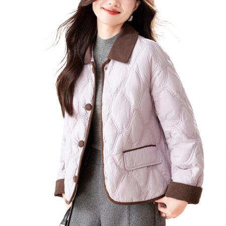 冬季新款衬衫式羽绒服宽松翻领  服裝批發女裝批發服飾貨源