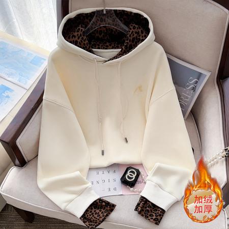 FA47768# 冬季加绒火爆学院风新款拼色连帽连袖加厚宽松炸街卫衣女  服裝批發女裝批發服飾貨源