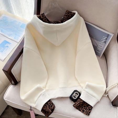 FA47768# 冬季加绒火爆学院风新款拼色连帽连袖加厚宽松炸街卫衣女  服裝批發女裝批發服飾貨源