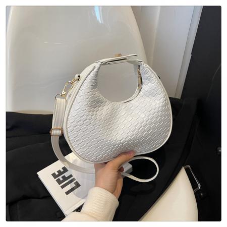 TJ2047# 小众设计时尚编织手提包2025新款时尚腋下包女式单肩斜挎包月牙包