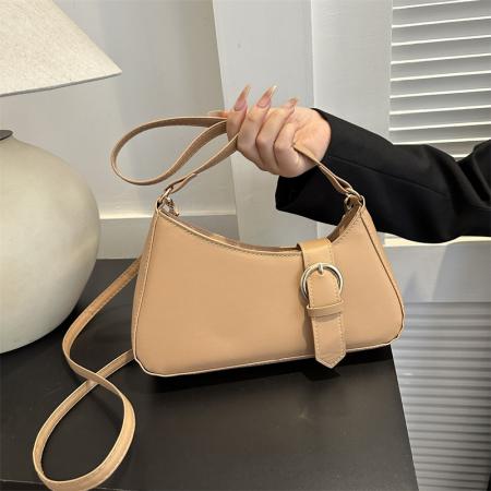 TJ2068# 纯色简约洋气网红单肩斜挎包包女2023新款韩版气质简约小方包女包