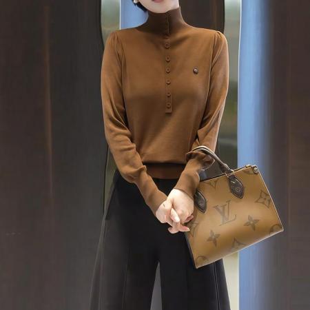 FA47813# 时尚洋气显瘦高级设计感女秋冬新款高领保暖软糯舒适针织衫 服裝批發女裝批發服飾貨源