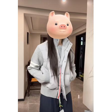 FA47826# 韩系学院风设计感拼接针织棉服男女秋冬独特别致立领轻薄棉衣外套 服裝批發女裝批發服飾貨源