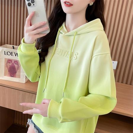 FA47842# 秋季新款韩版宽松连帽渐变凹凸连帽卫衣女 服裝批發女裝批發服飾貨源
