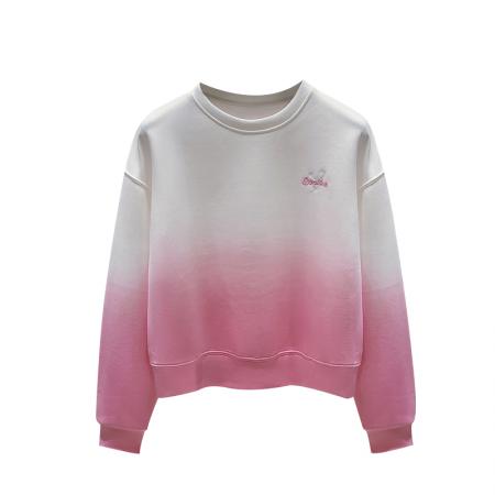 FA47856# 小清新学院风秋季新款扎染刺绣高级感小个子时尚卫衣女 服裝批發女裝批發服飾貨源